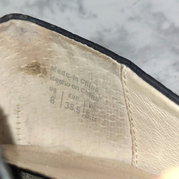 Aldo ballet flats black Textured Embossed snake Genuine Leather 8 M pointy toe - Picture 5 of 5